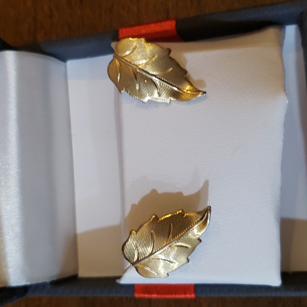 Gold Overlay Leaf Earrings